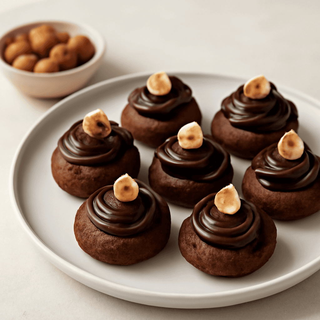 Pasticcini al cacao e ganache di cioccolato fondente