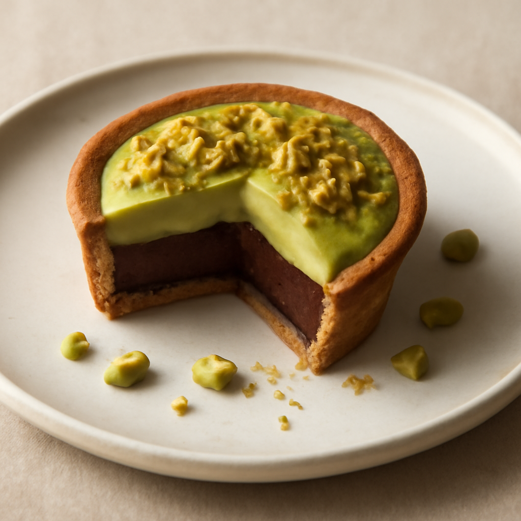 Pasticciotto gianduia e pistacchio