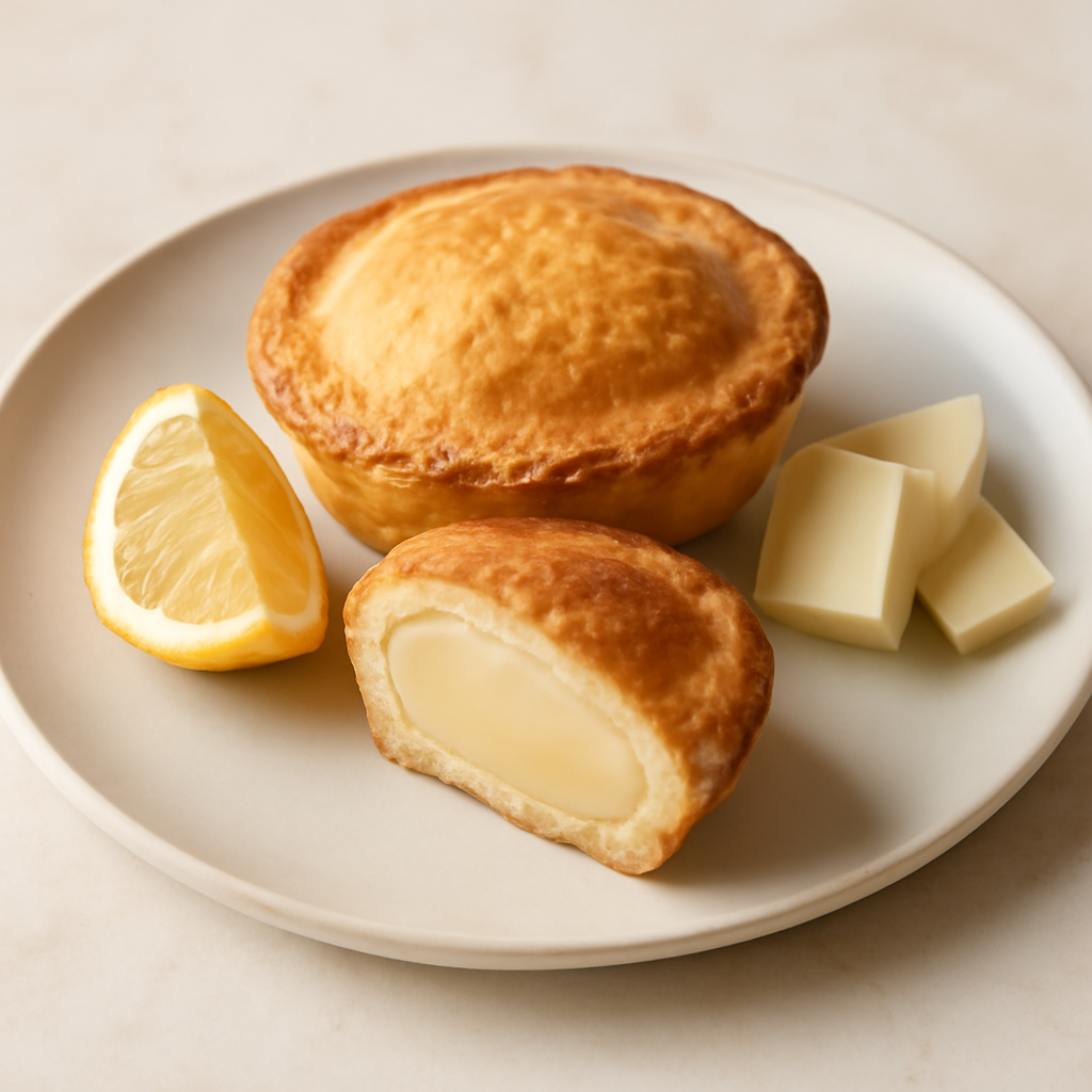 pasticciotto leccese con crema al cioccolato bianco e limone