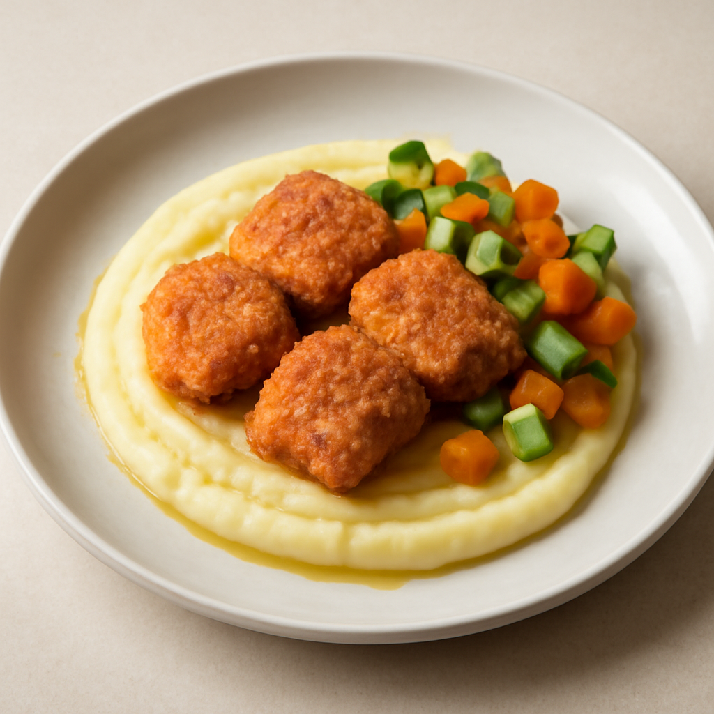 Pepite di salmone con crema di patate