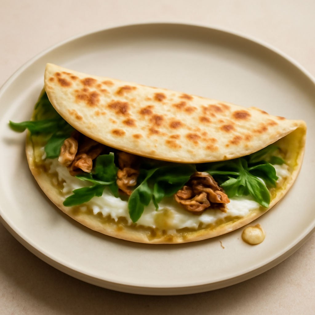 Piadina al Burro con Noci Stracchino Miele e Rucola