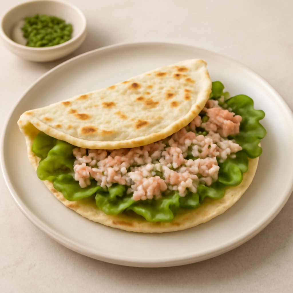 piadina con crema al salmone e lattuga