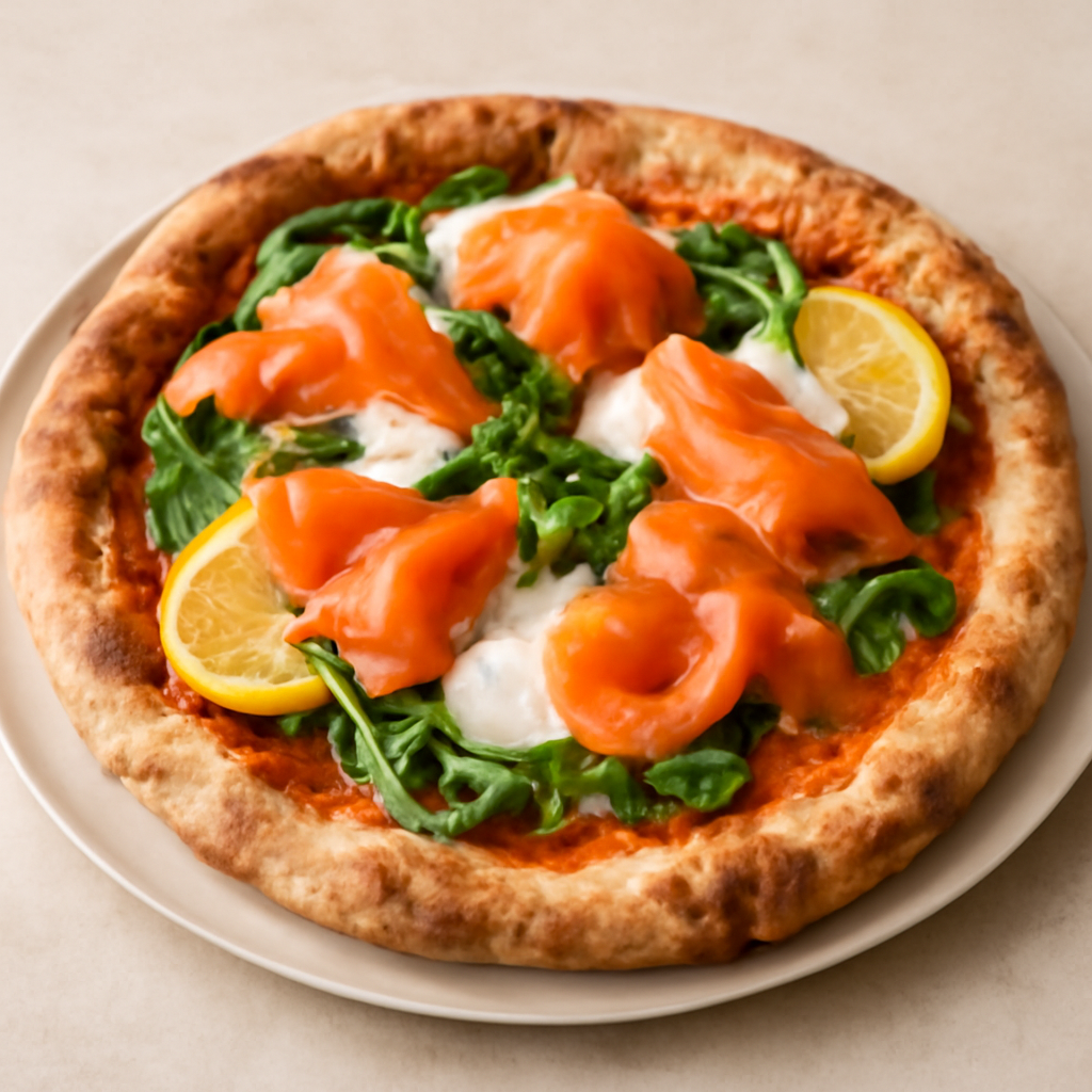 Pizza al salmone e bufala