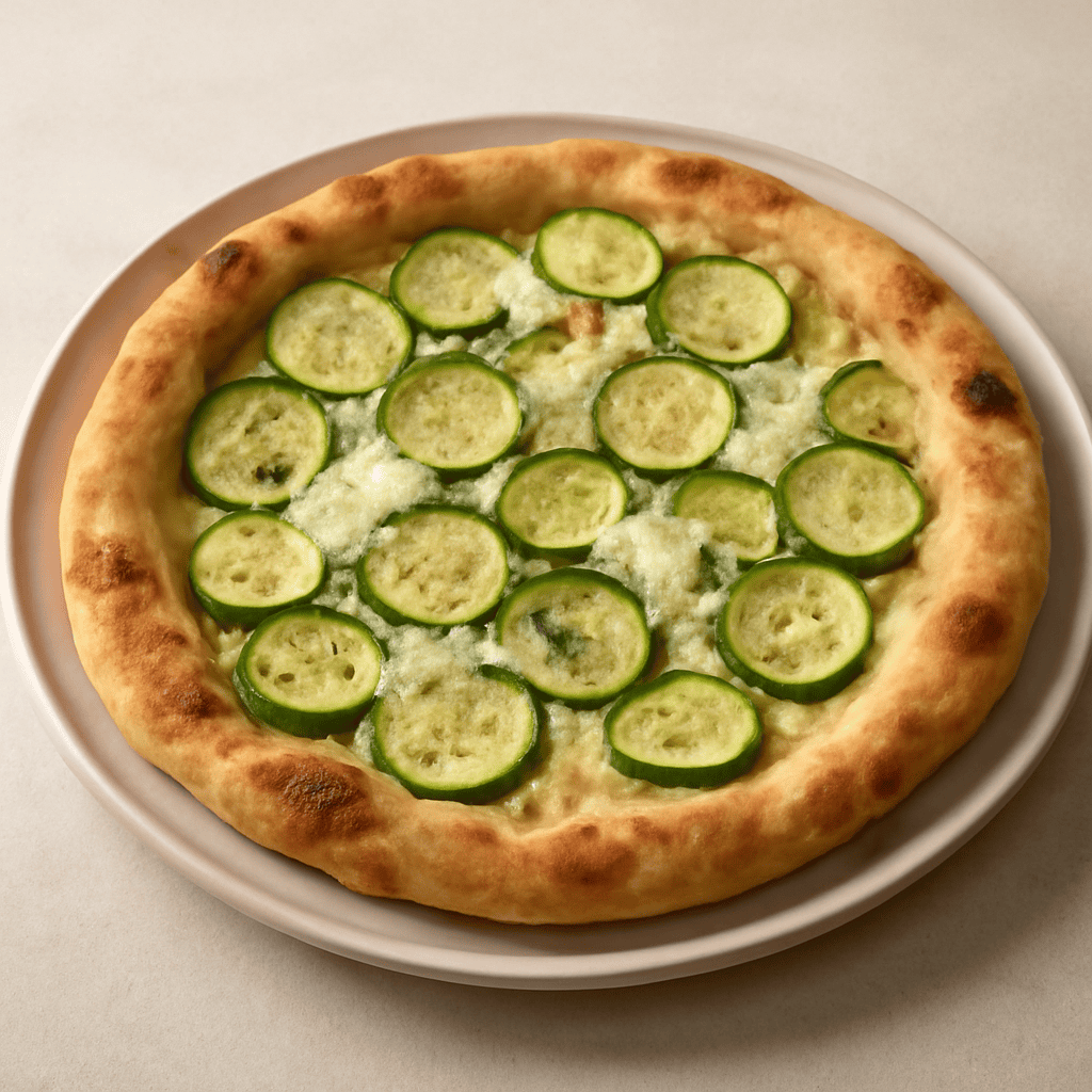 pizza bianca con zucchine e mozzarella