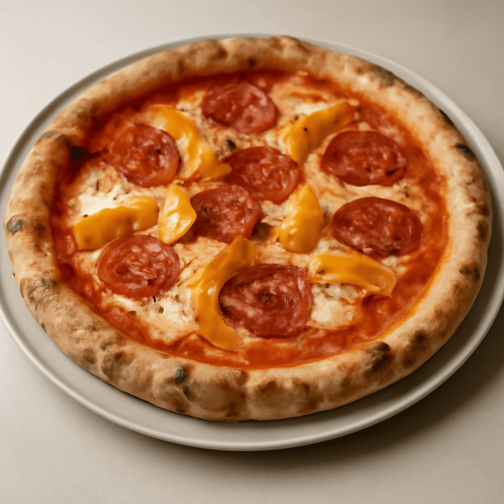 Pizza con peperoni e ventricina piccante