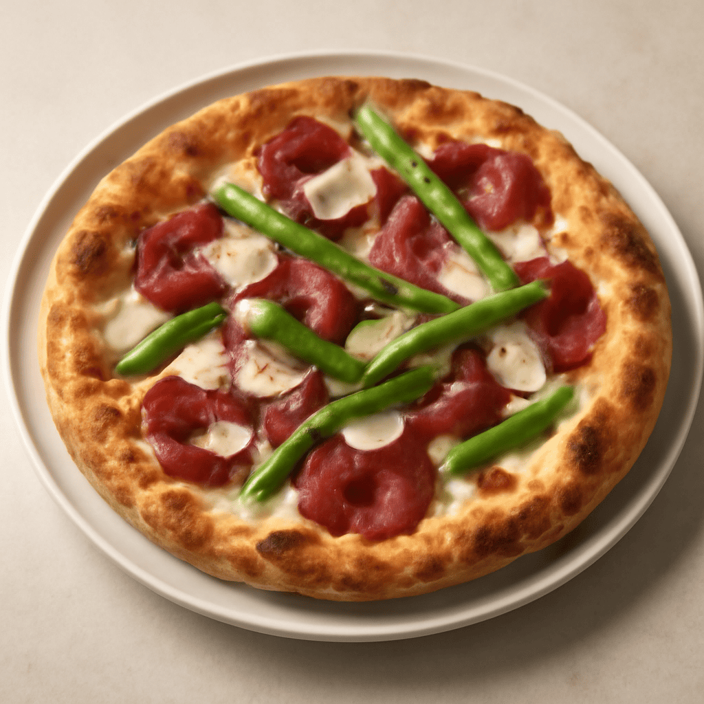 Pizza con punte d’asparagi, bresaola e scaglie di grana