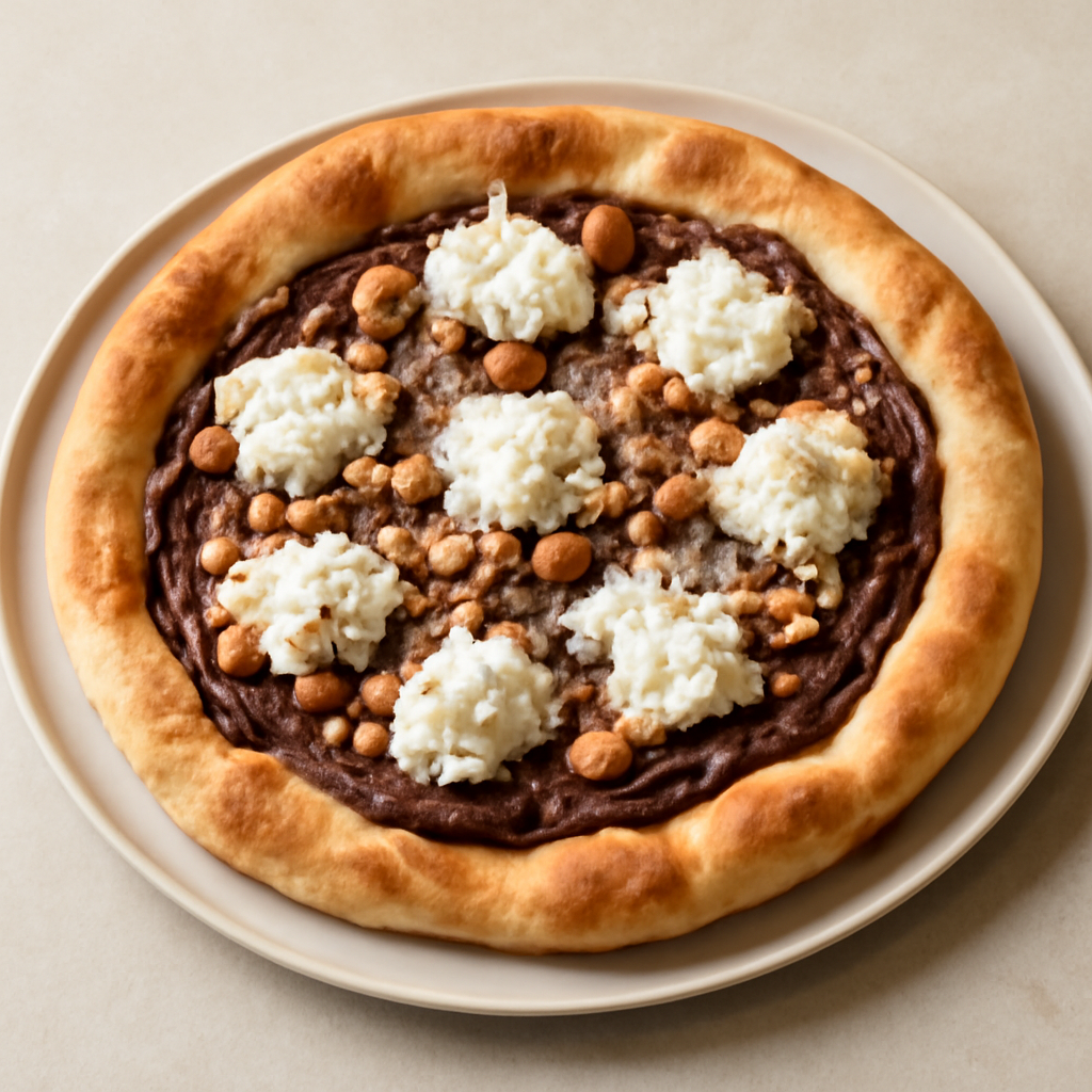 Pizza dolce con nutella e ricotta