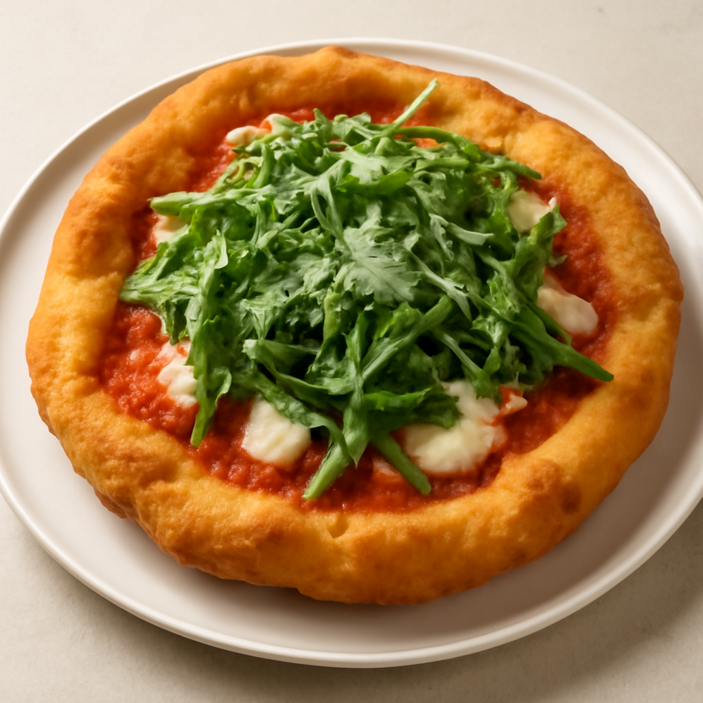 Pizza fritta rucola e pecorino