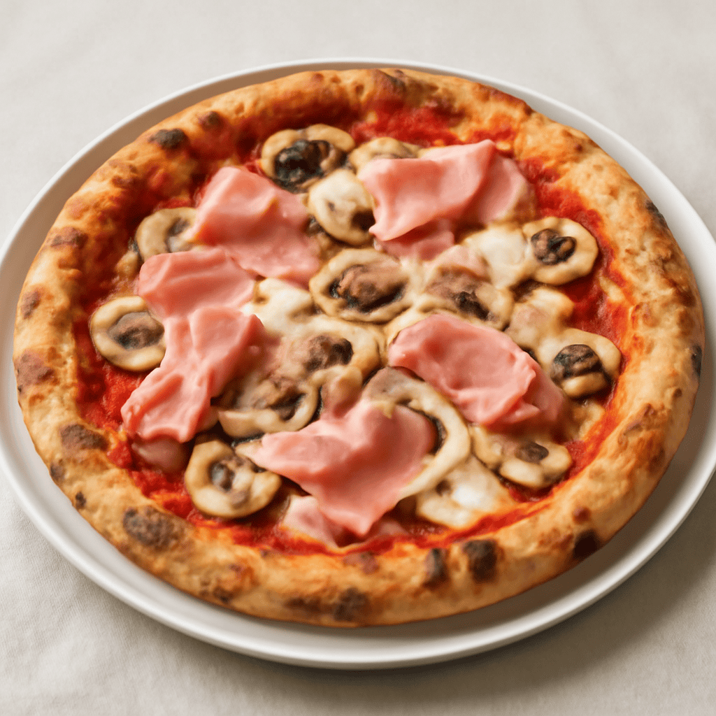 Pizza prosciuto cotto e funghi