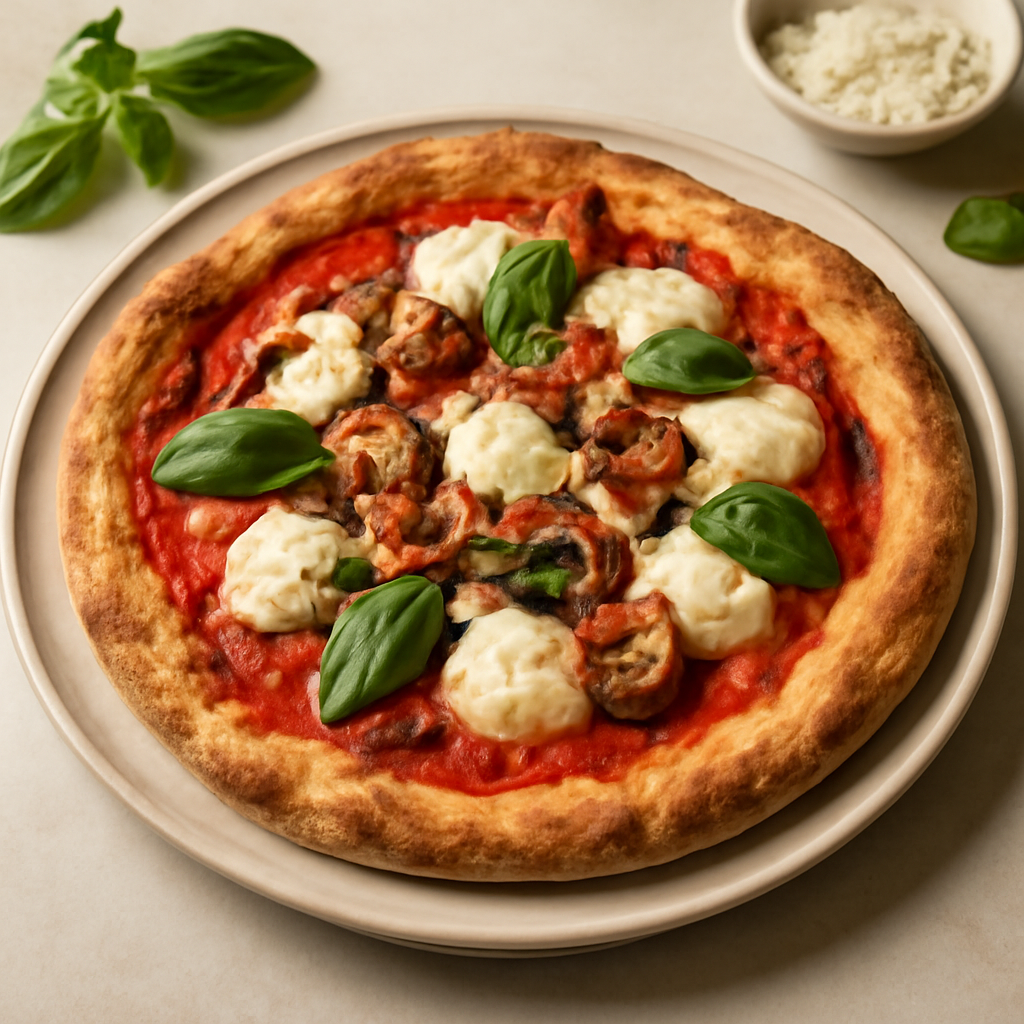 Pizza senza glutine con mozzarella di bufala