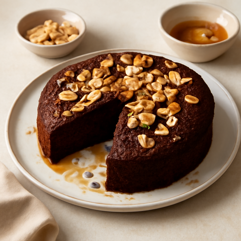 Plum cake al cacao con zenzero e mandorle