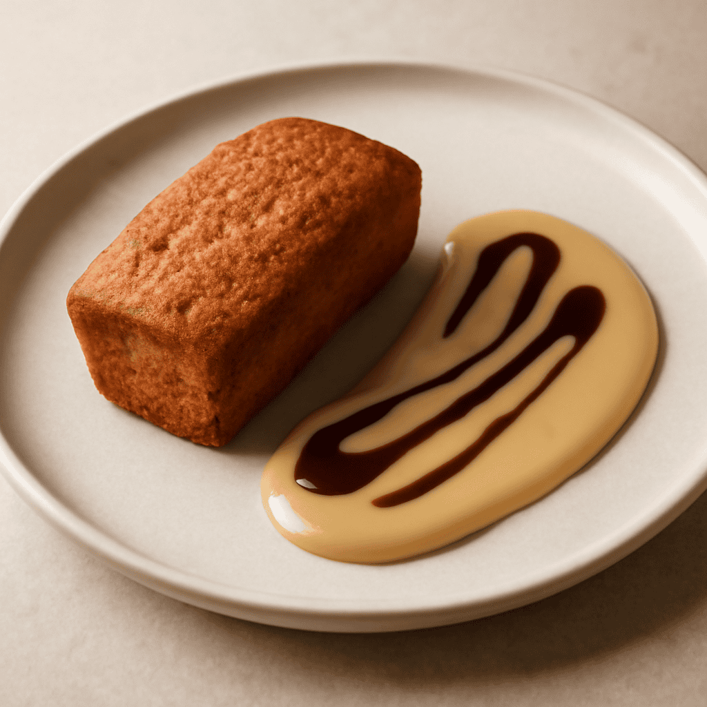 Plum cake alla birra e noce moscata con crema inglese a caffè e cioccolato