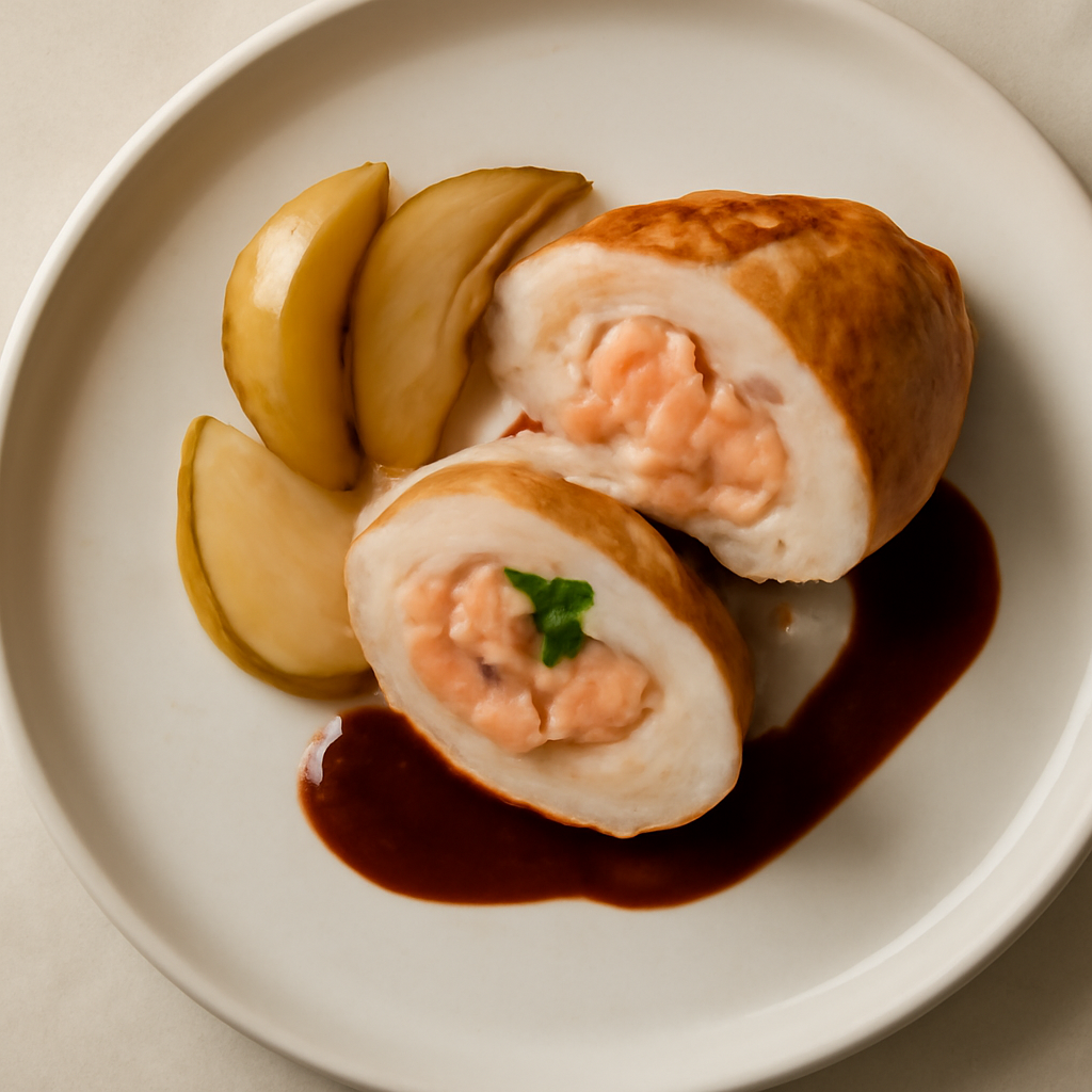 Pollo agrodolce ripieno ai gamberi