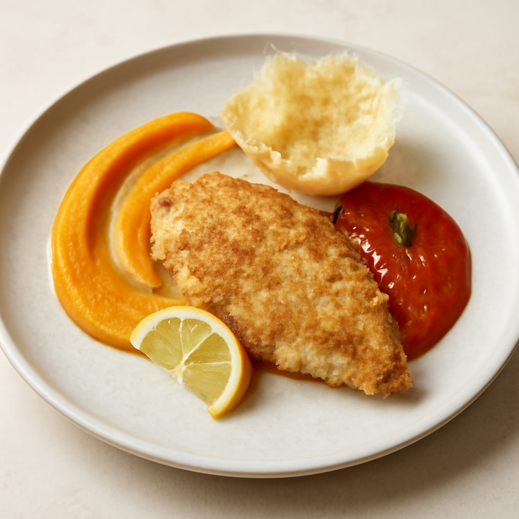 Pollo al limone in crosta di parmigiano