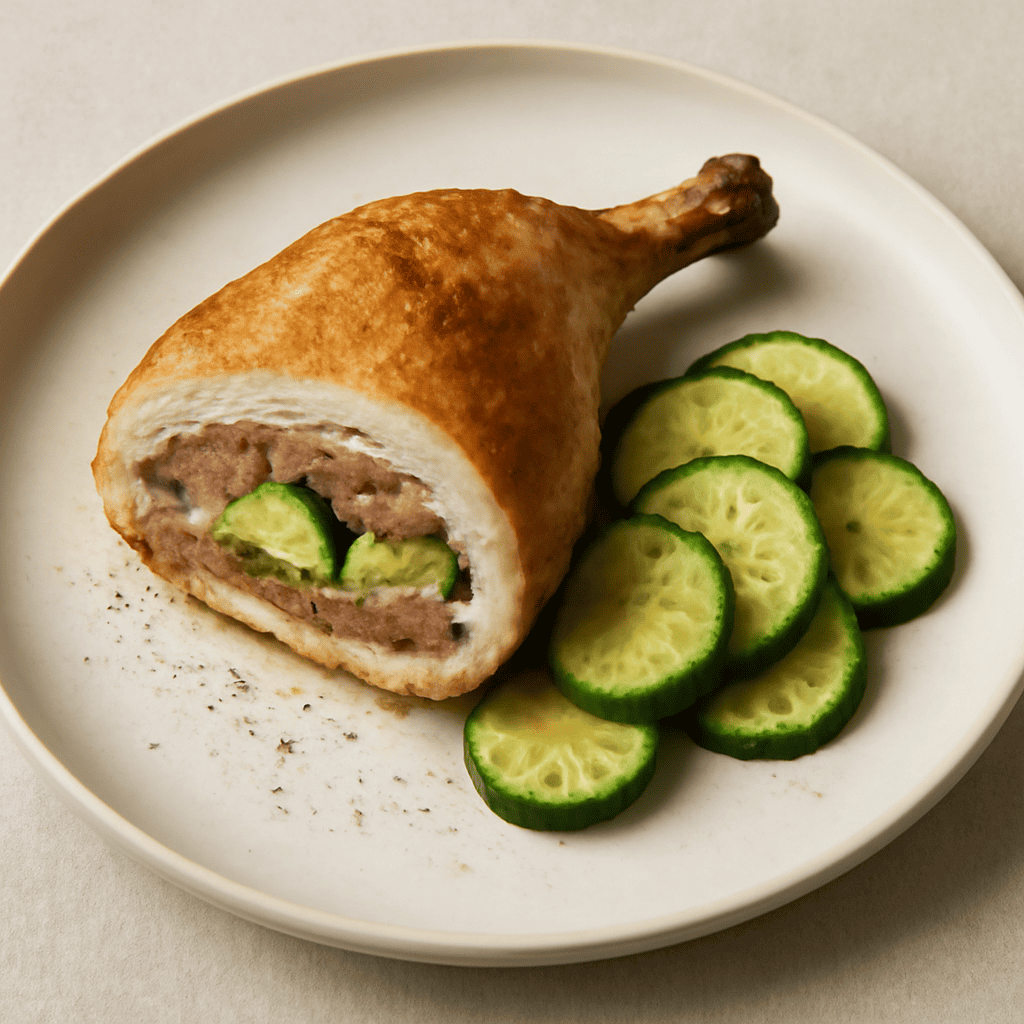 Pollo farcito con zucchine e salsiccia