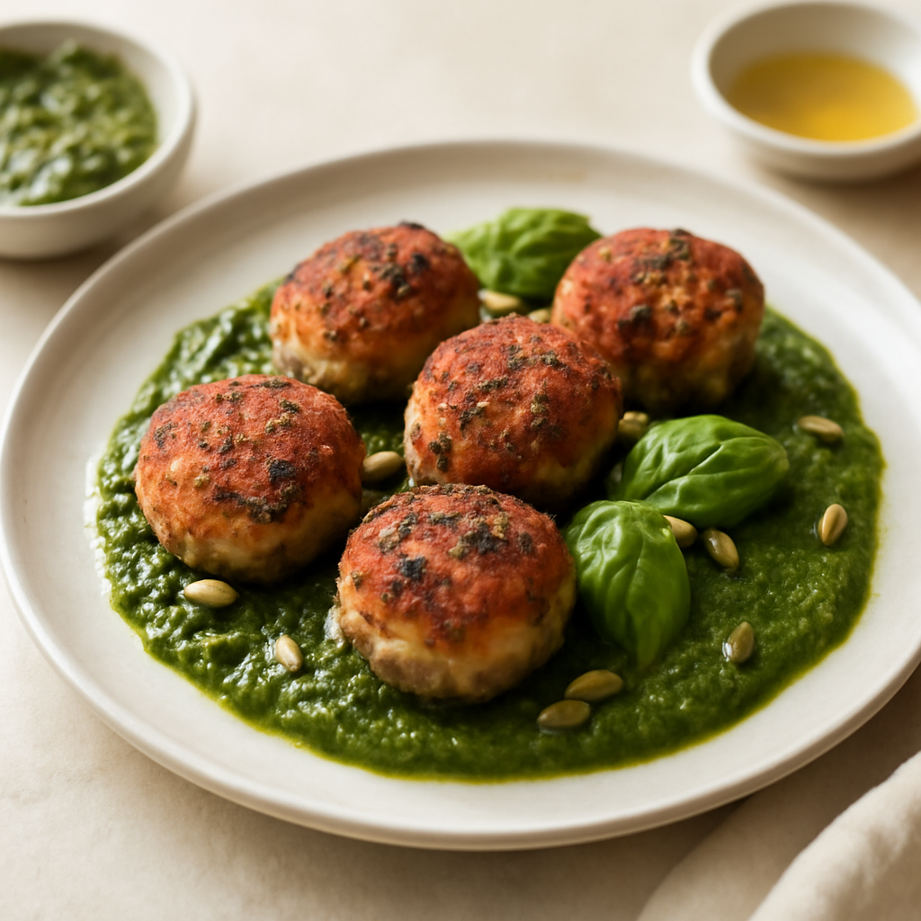 polpette con sarde e pesto alla genovese