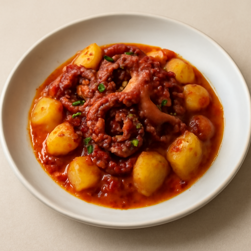 polpo in umido con patate