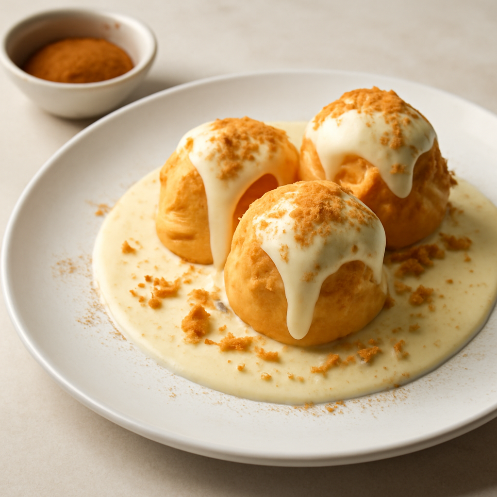 Profiteroles mandorle e cannella