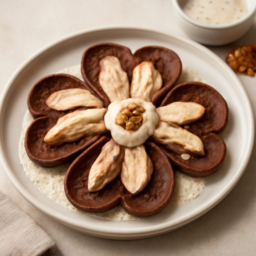 QUADRIFOGLIO DI CREPES SALATE AL CACAO