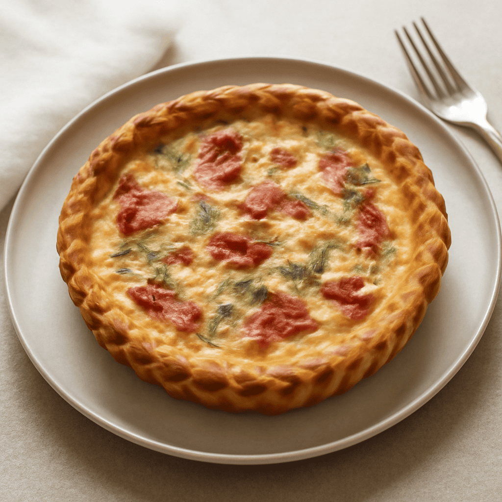 Quiche con ripieno di crema di carciofo e capocollo