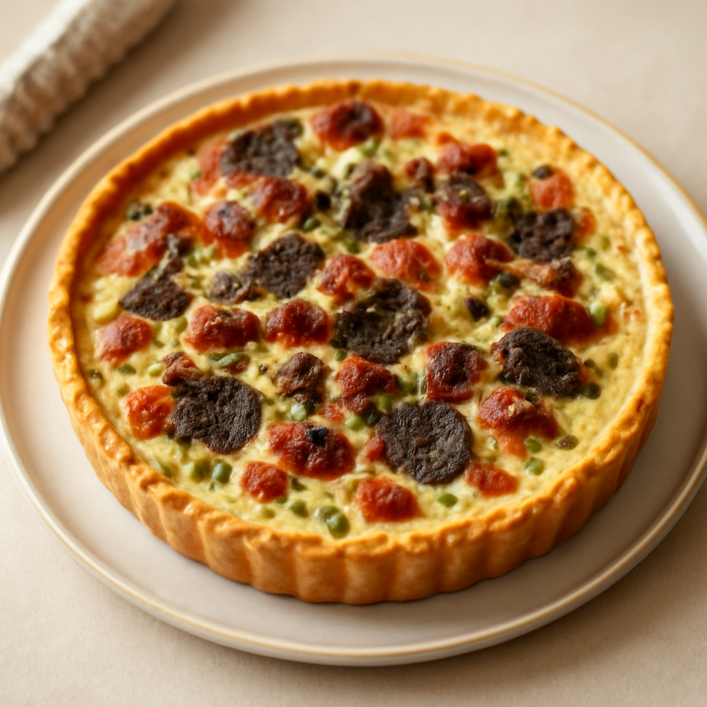QUICHE CON TARTUFO PANCETTA E SALSICCIA