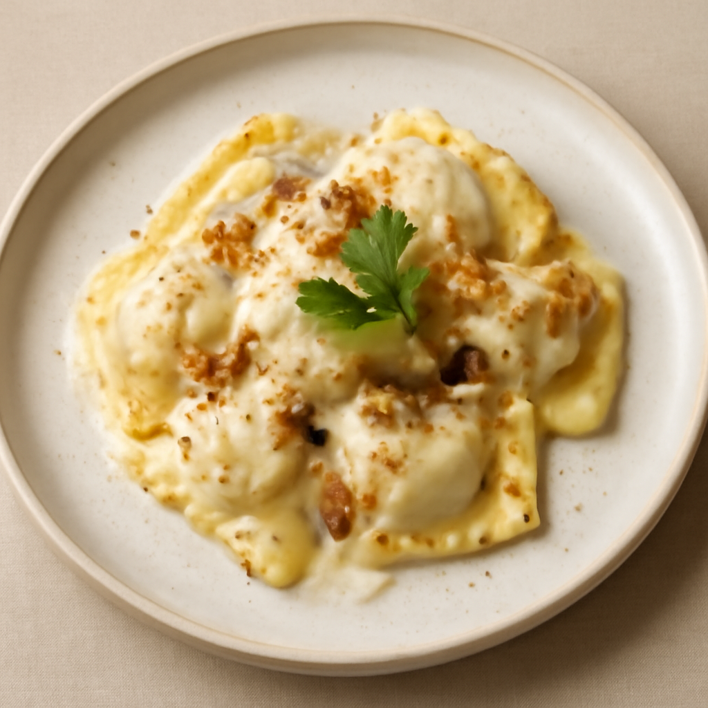 Ravioli con farcia di gorgonzola e noci