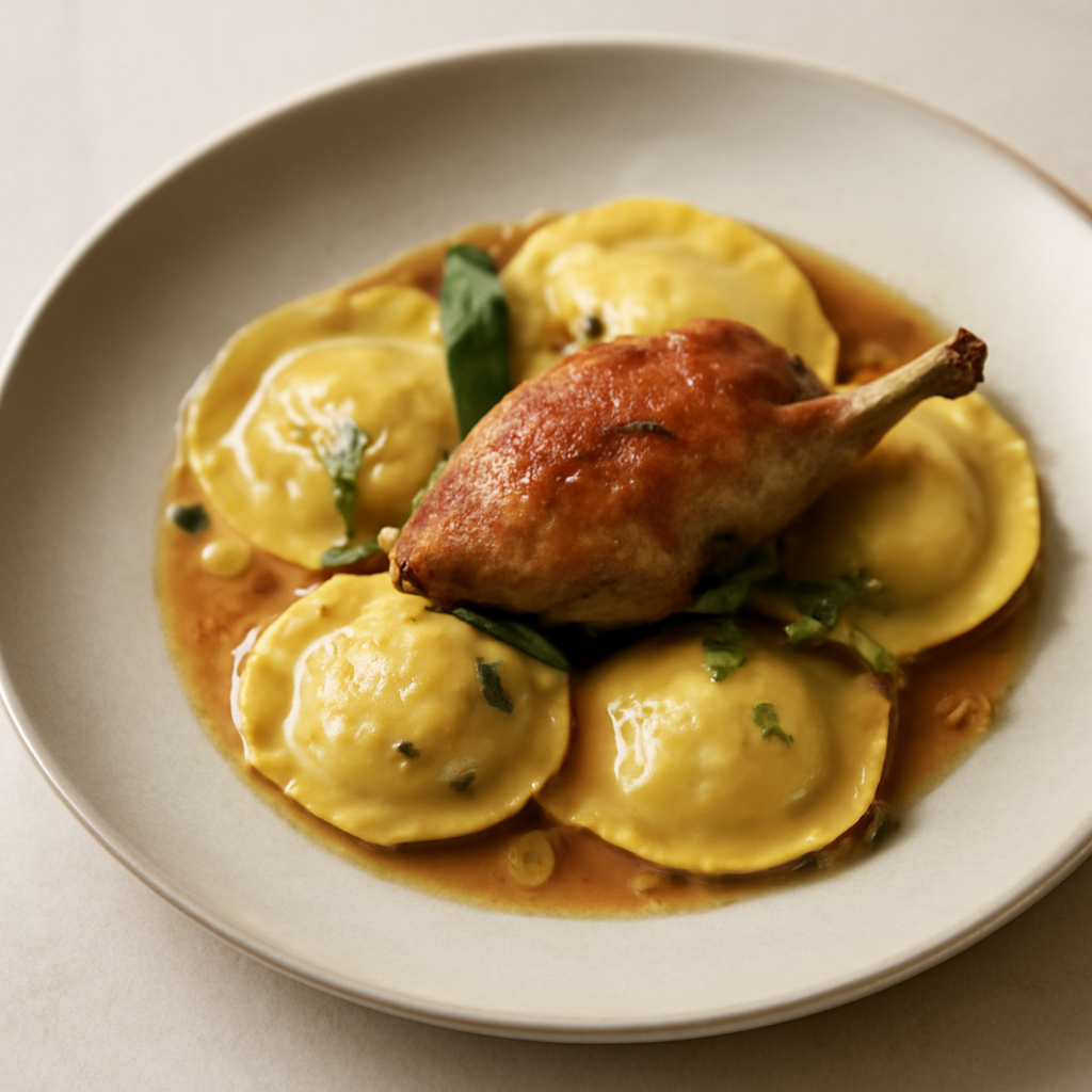 Ravioli ripieni di quaglia