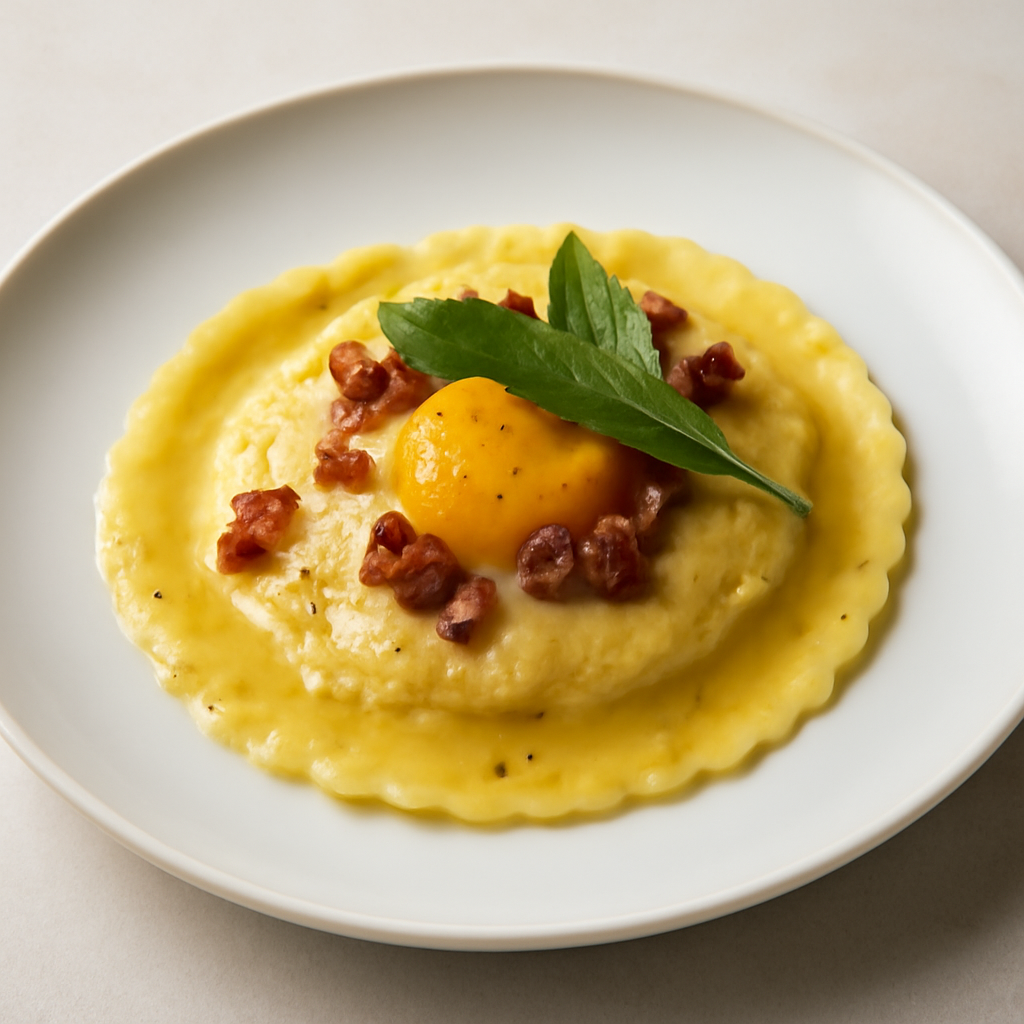 raviolo alla carbonara