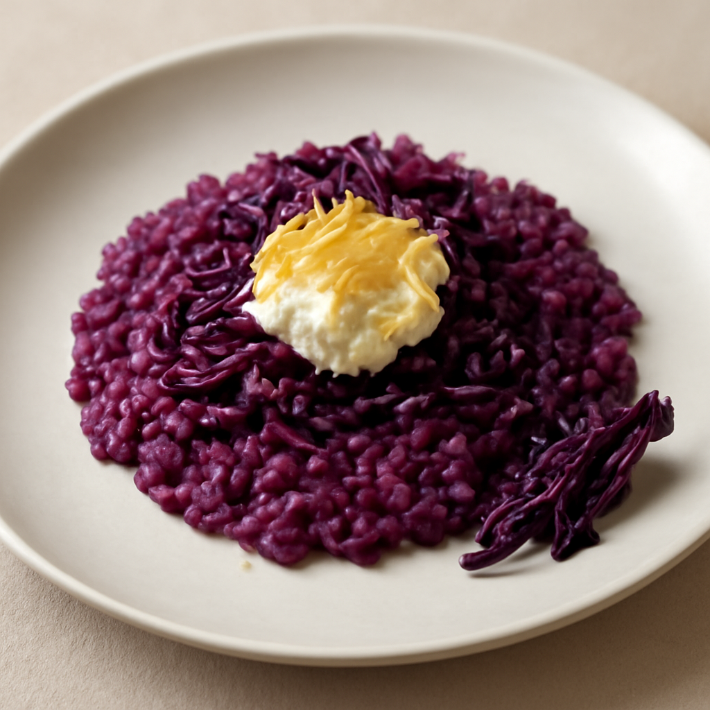 Risotto al cavolo viola con limone candito