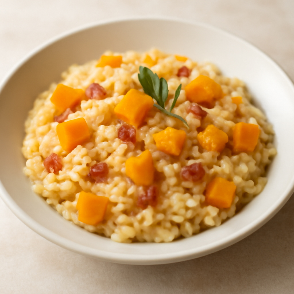 RISOTTO AL CUORE DI ZUCCA E PANCETTA