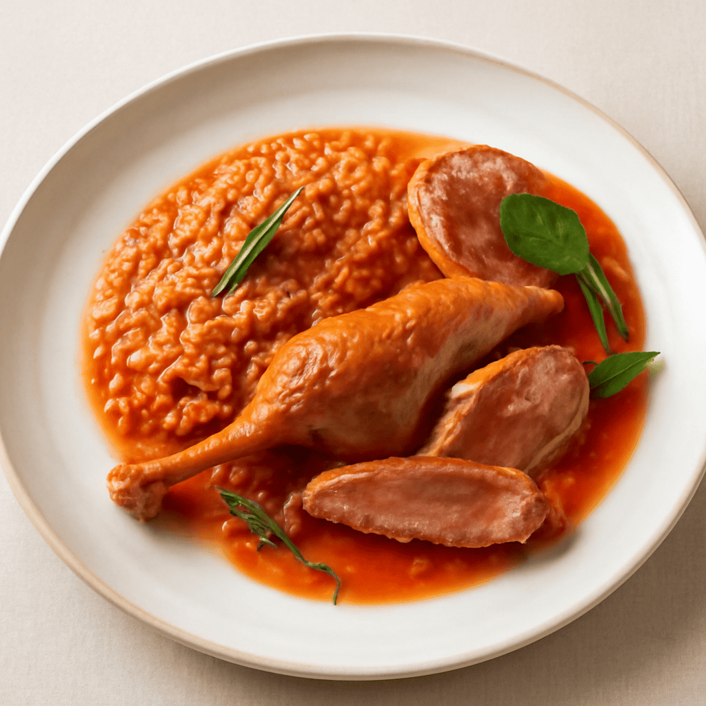 Risotto al sugo d’anatra e Scaloppe di Fagianella