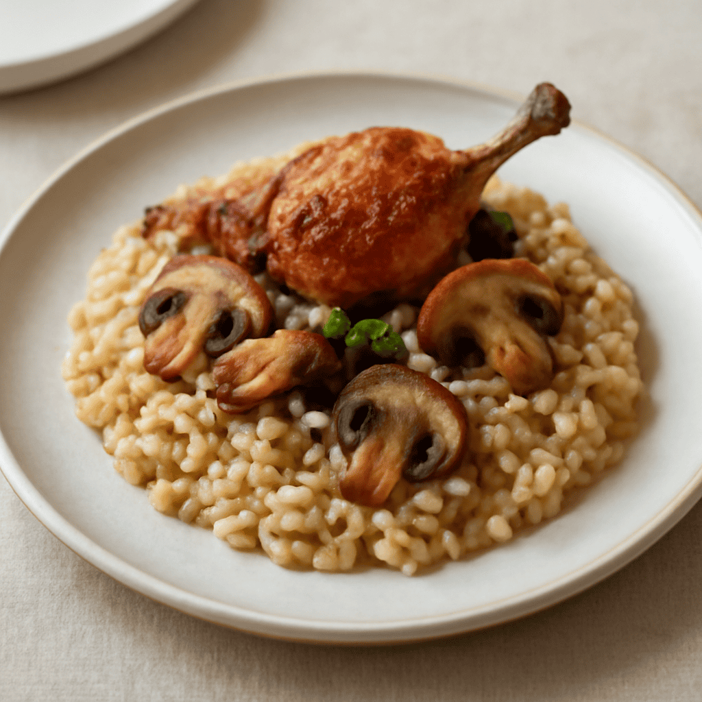 Risotto alla quaglia e funghi