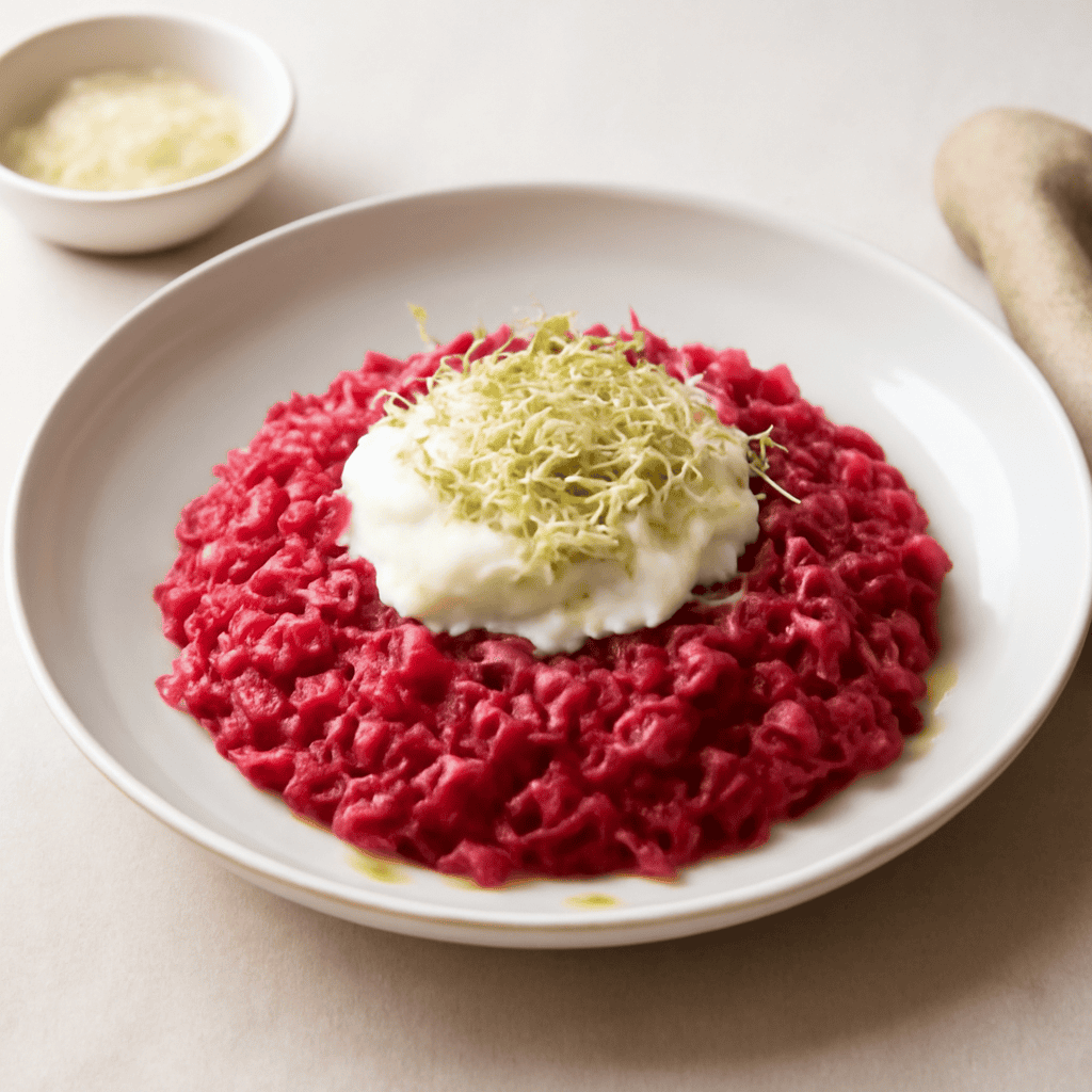 Risotto alla rapa rossa, yogurth e germogli