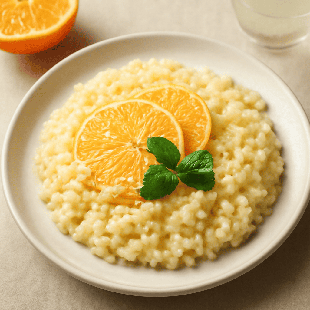 Risotto arancia e prosecco.