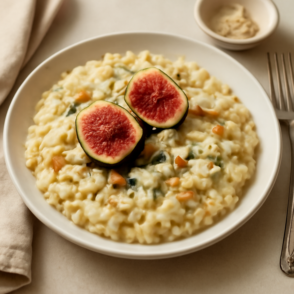 Risotto Con Gorgonzola, Fichi e Mandorle