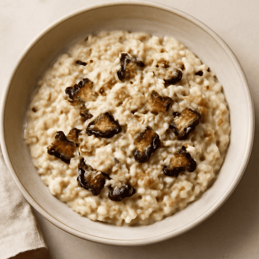 Risotto con melanzane, pinoli e formaggi