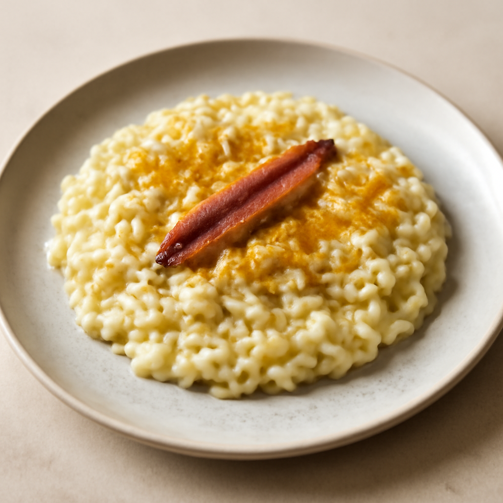 Risotto gorgonzola, alici e bottarga di muggine