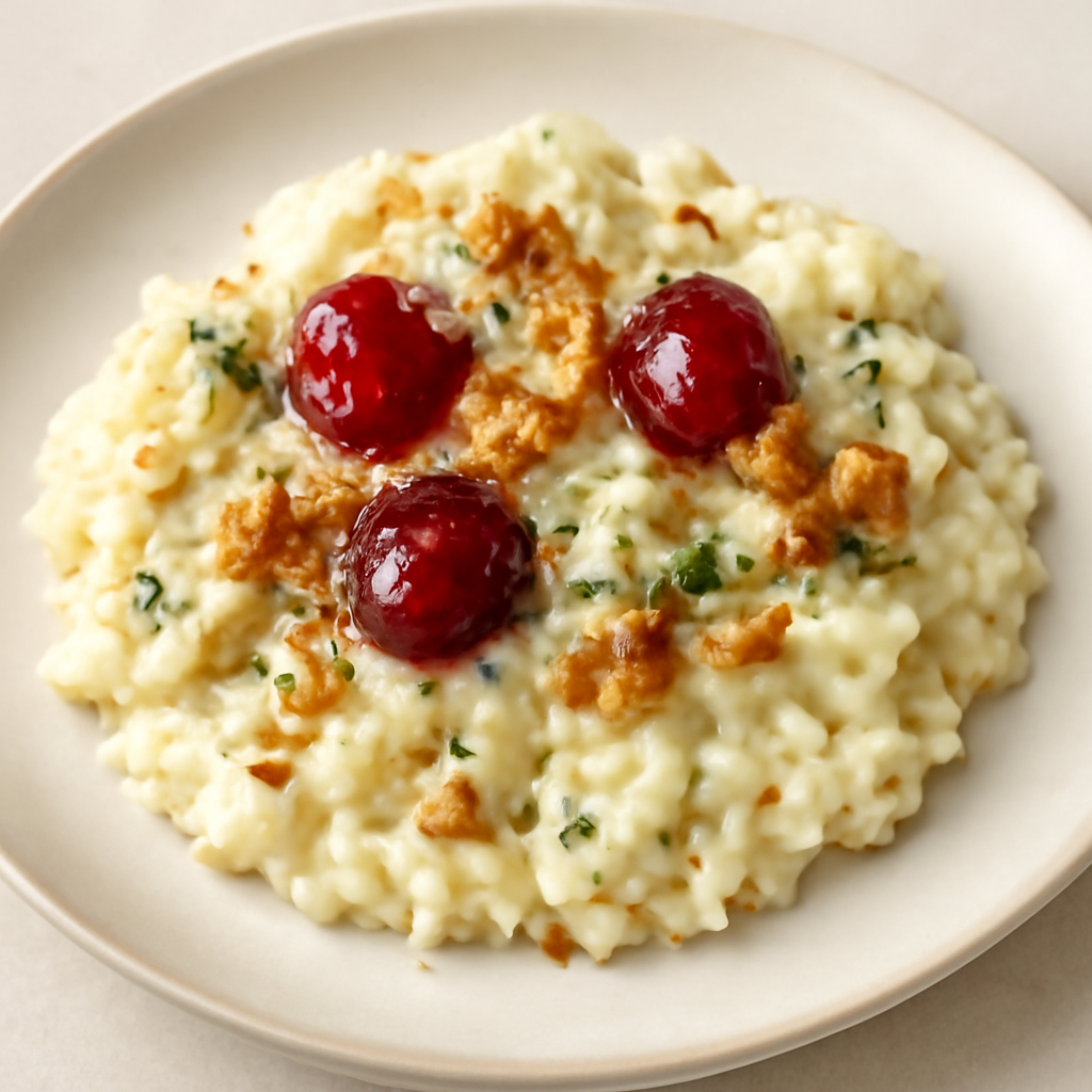 RISOTTO GORGONZOLA E NOCI CON CILIEGE