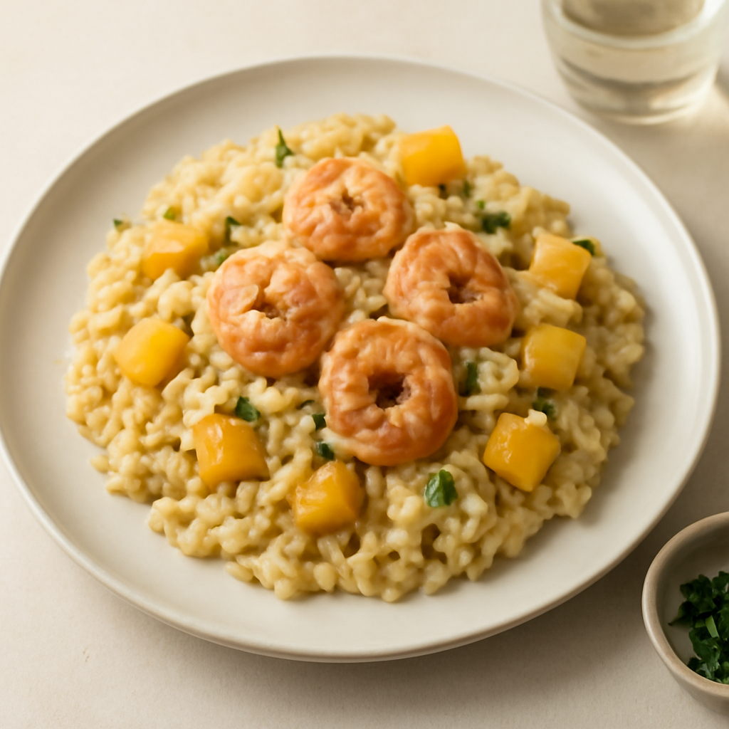 Risotto mango e gamberetti