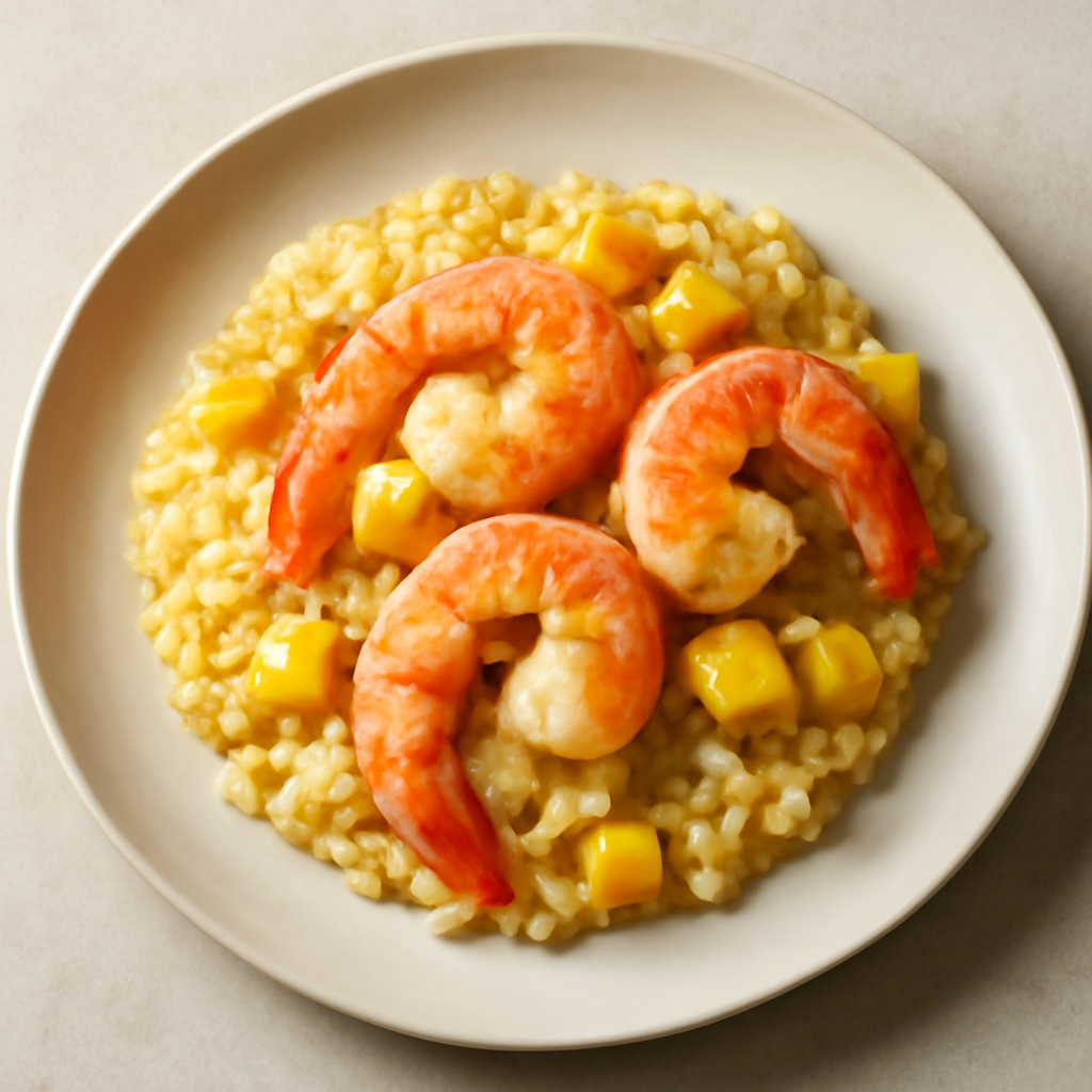Risotto mango e gamberoni