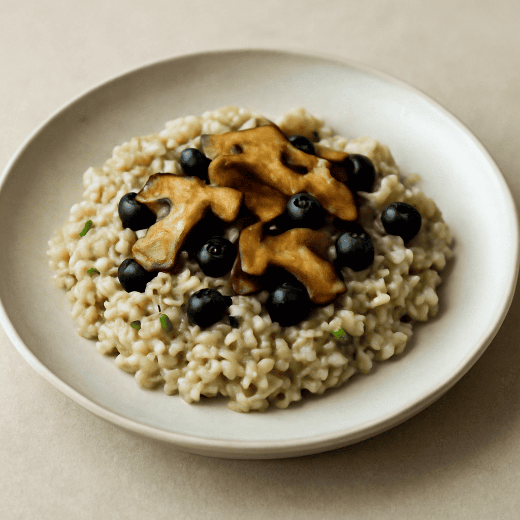 risotto porcini e mirtilli