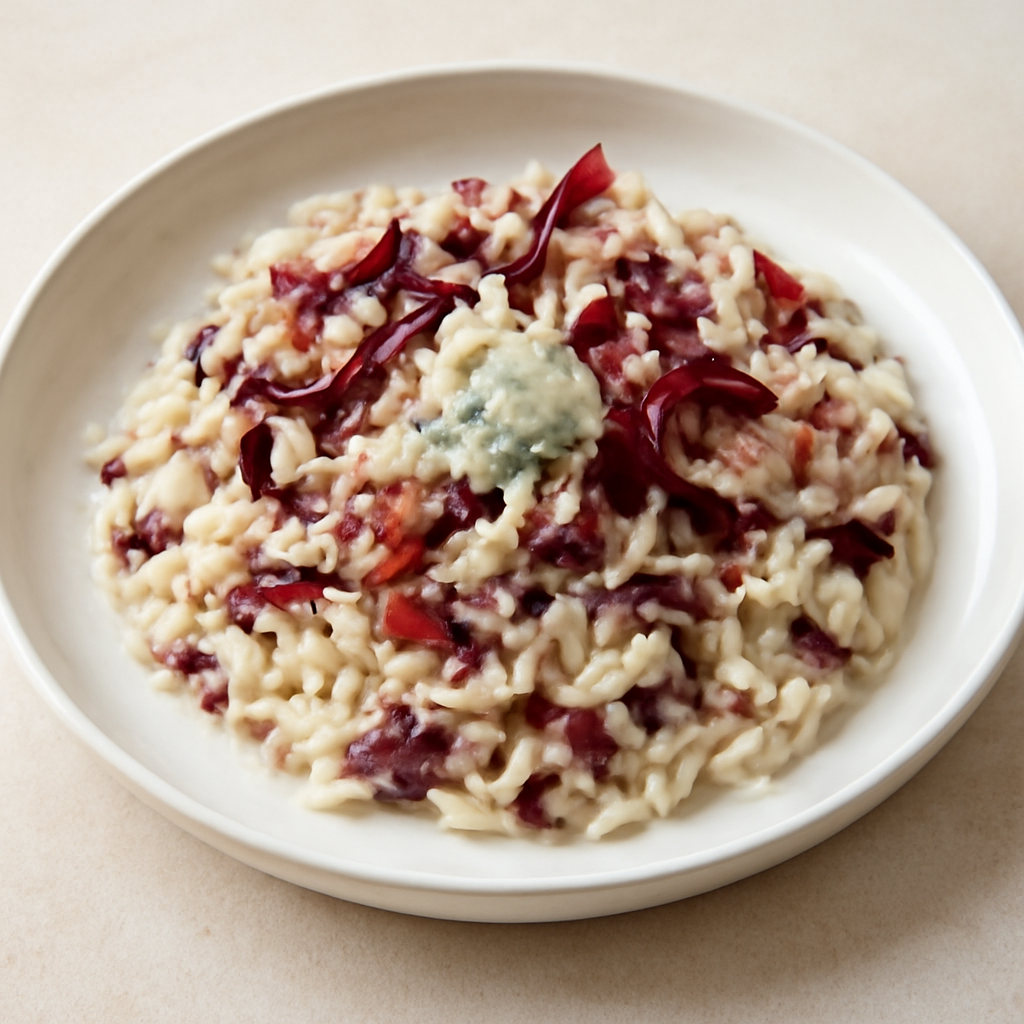 Risotto radicchio speck e gorgonzola
