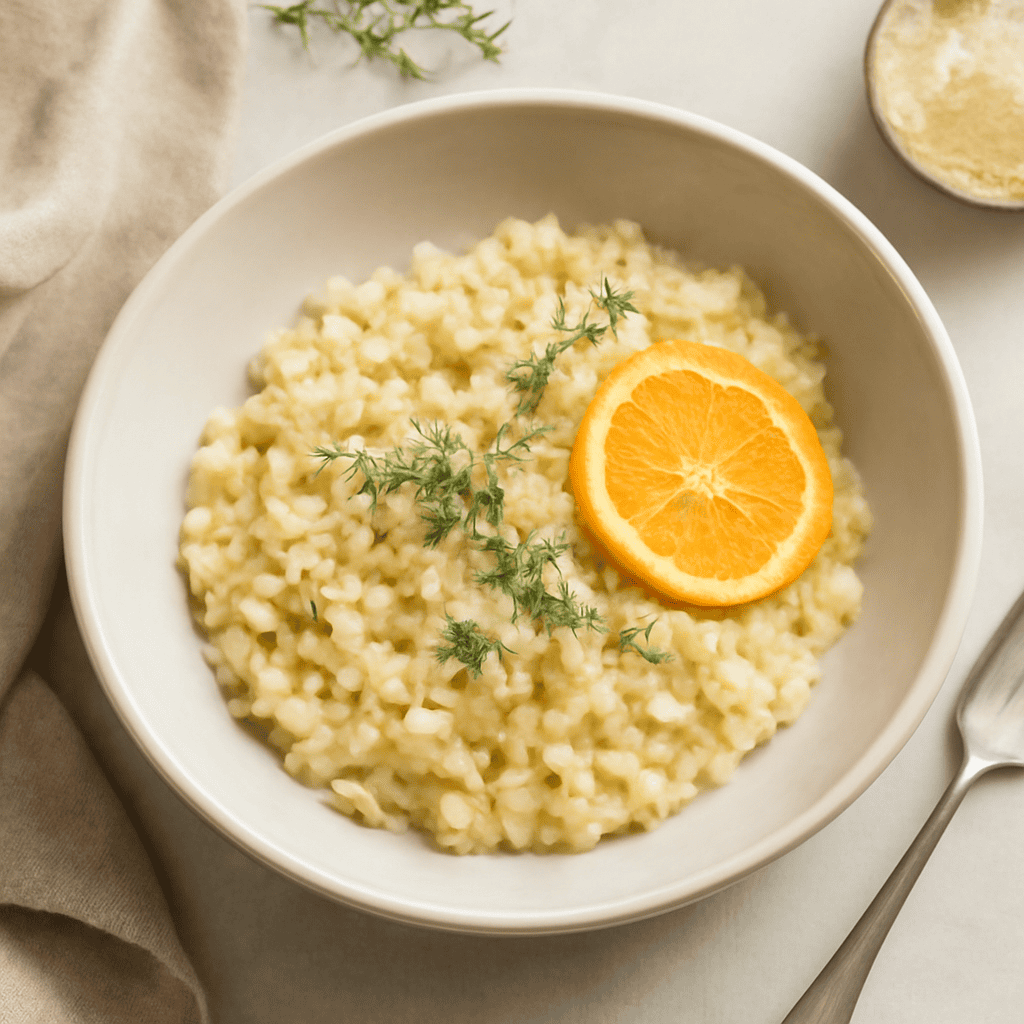 Risotto timo e arancia