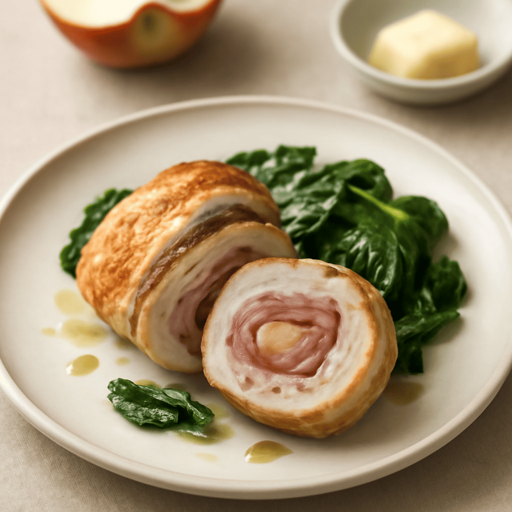 Rollè di pollo con mele e prosciutto