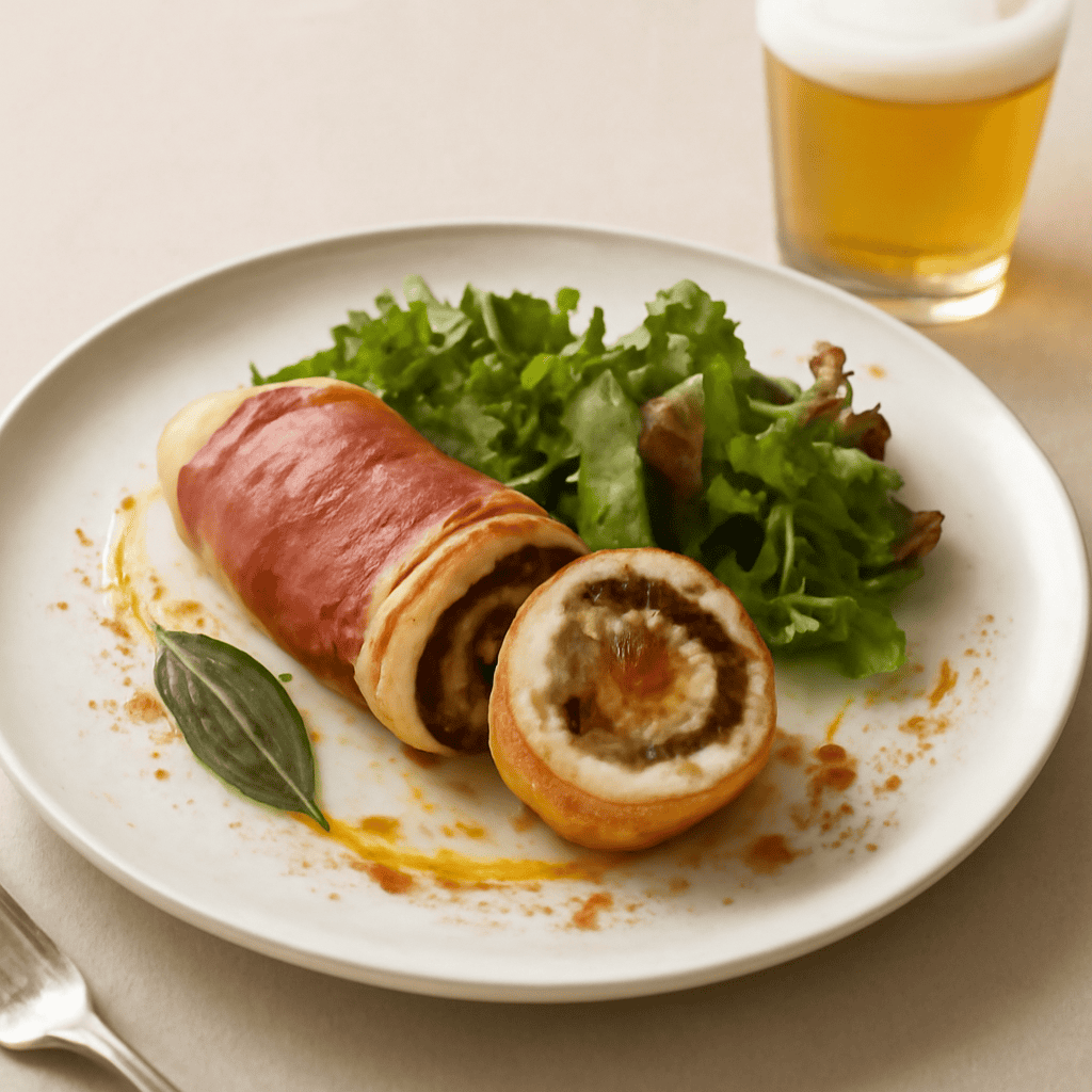 Rotolino con speck alla birra