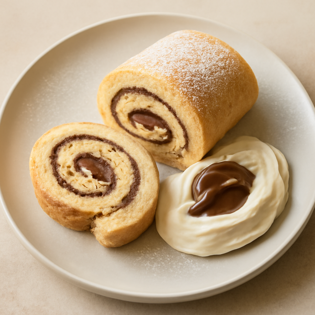 Rotolo con crema, mascarpone e nutella