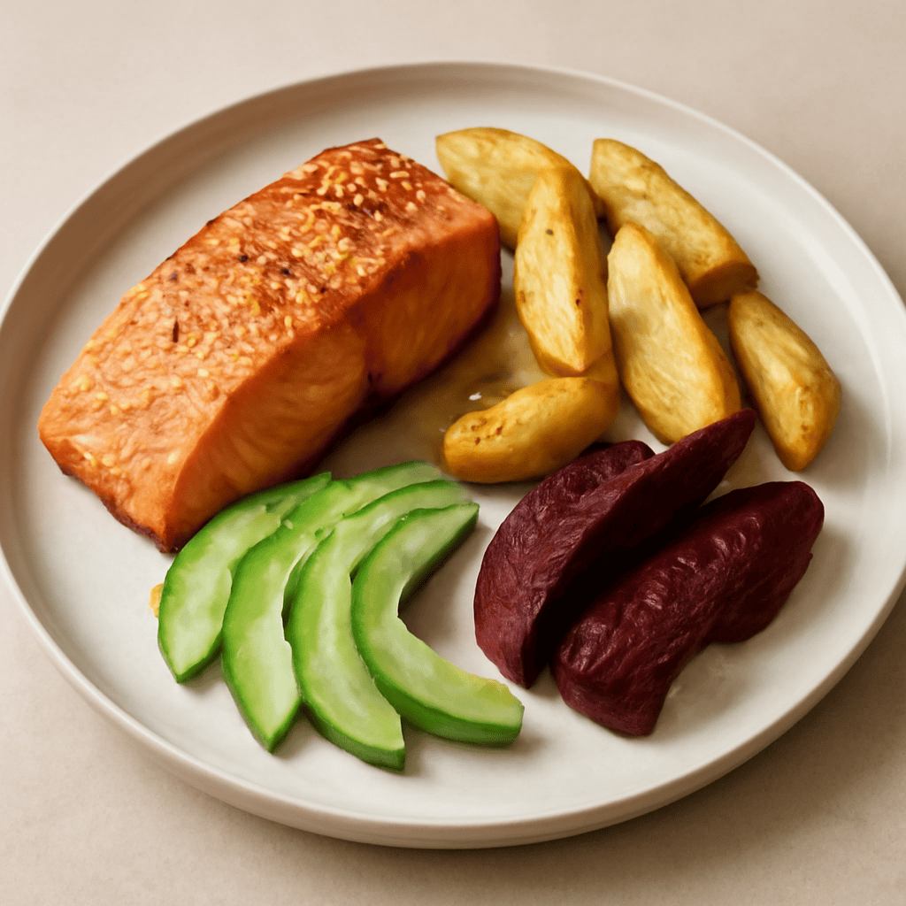 Salmon with chips