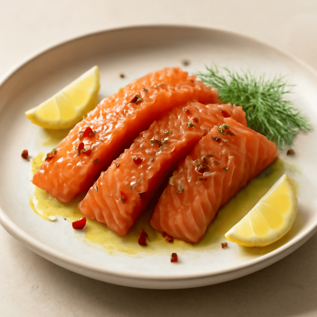 Salmone marinato al cumino e zucchero di canna