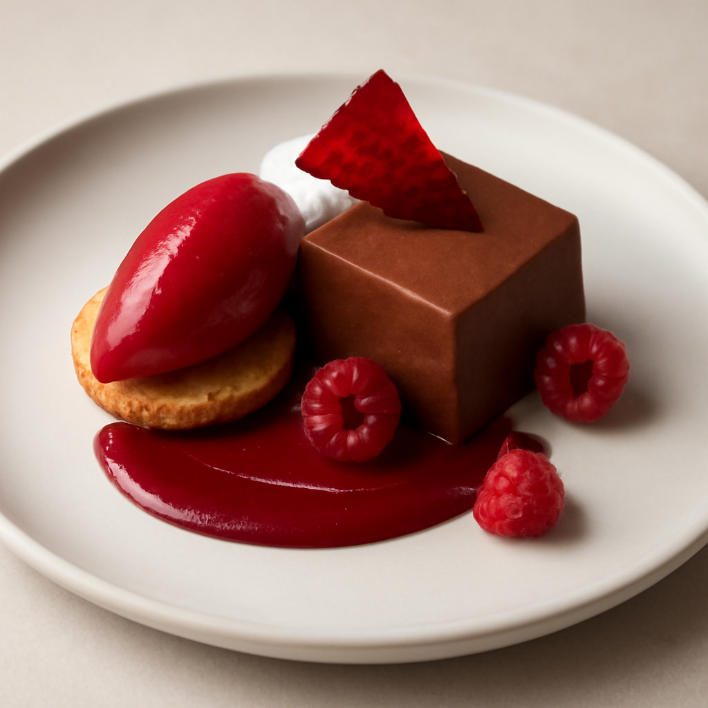 SEMIFREDDO AL CIOCCOLATO E PALET DI LAMPONE