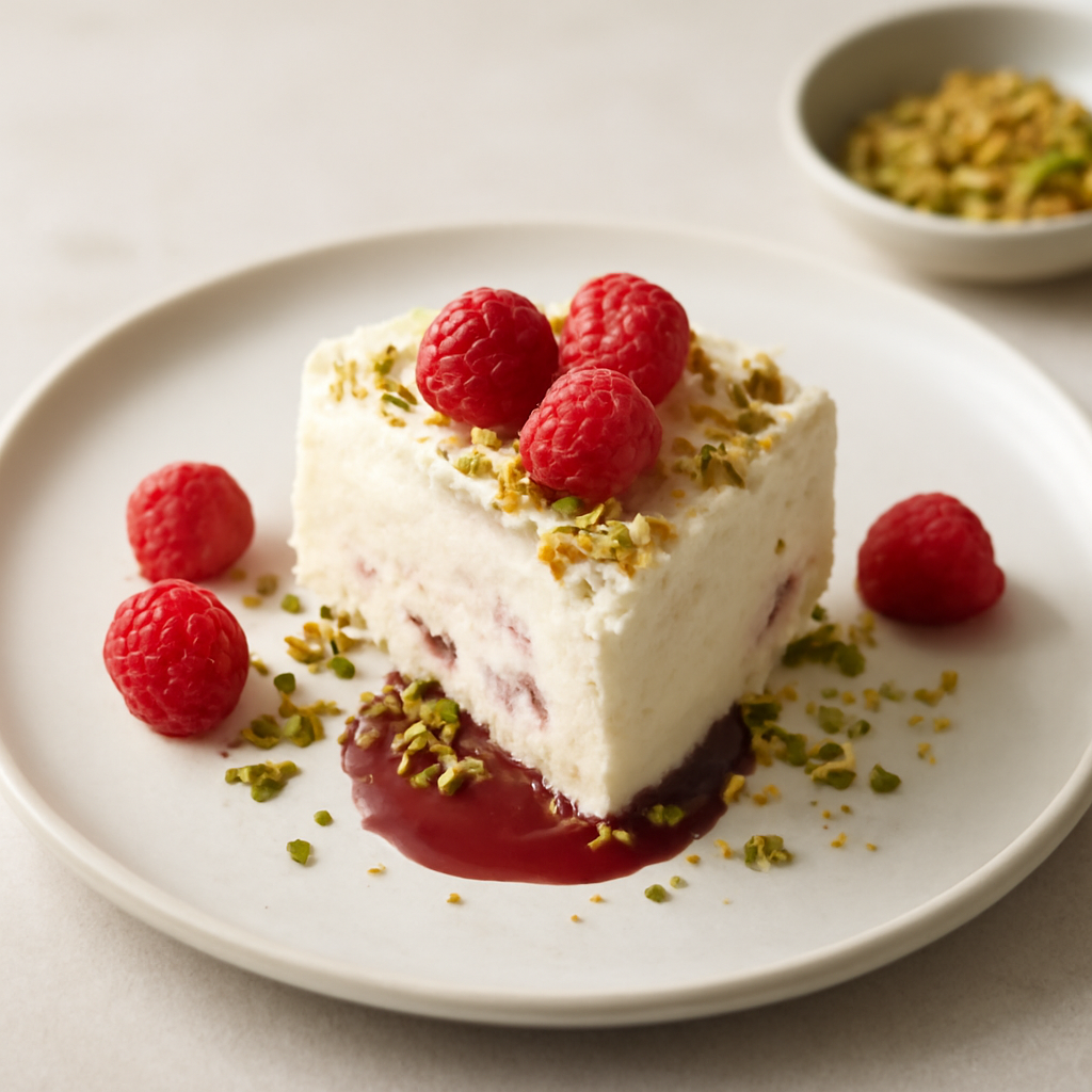 Semifreddo al lampone e pistacchio